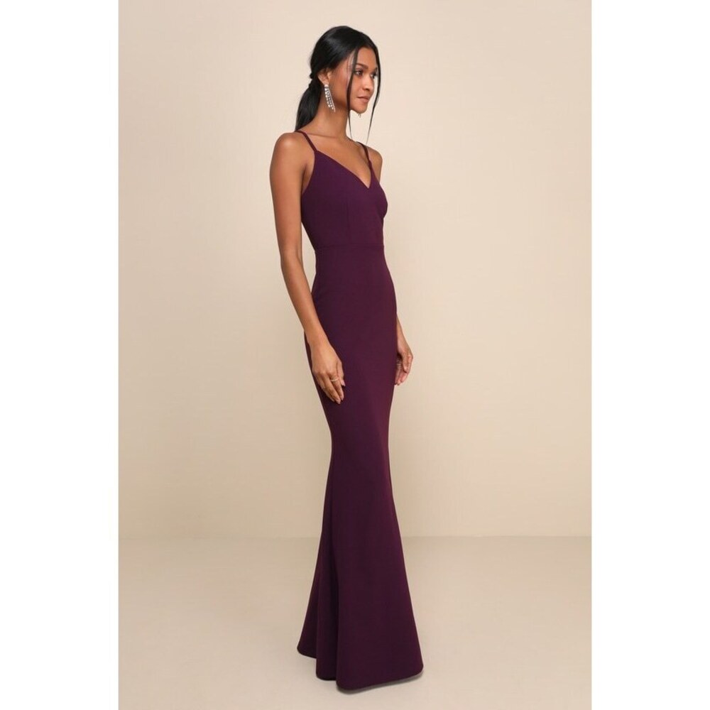 Moments of Bliss Purple Backless Mermaid Maxi Dress